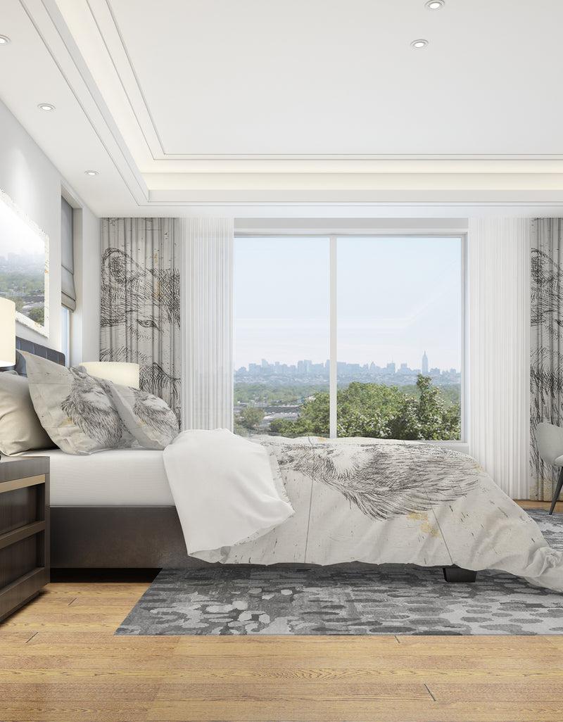 DesignQ Wolf Wild And Beautiful III - Farmhouse Duvet Cover Set