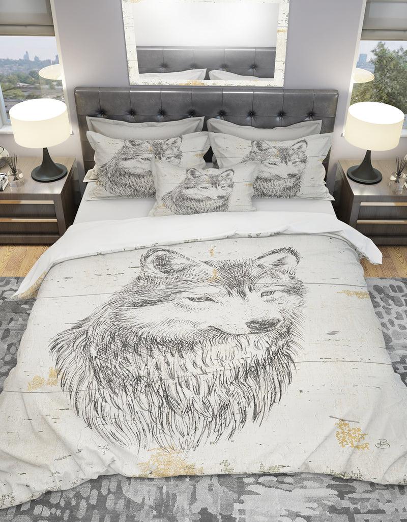 DesignQ Wolf Wild and Beautiful III - Farmhouse Duvet Cover Set