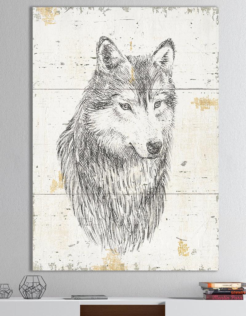 DesignQ Wolf Wild and Beautiful III - Wildlife Animal Gallery-wrapped Canvas