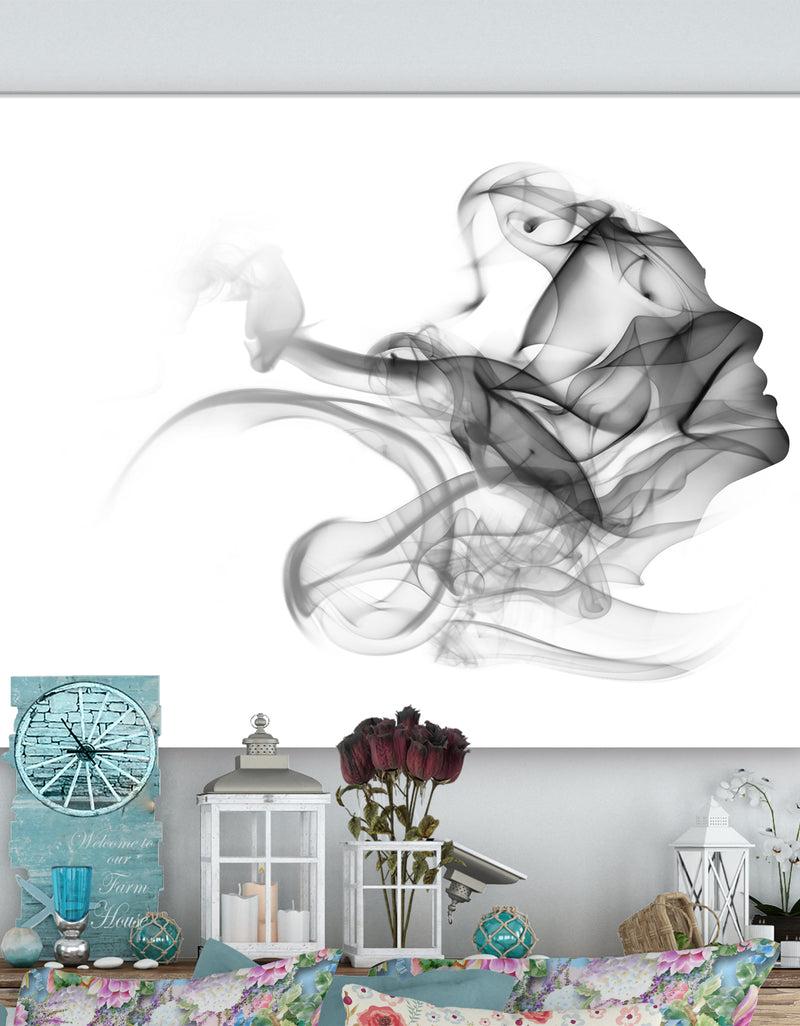 DesignQ Woman And Smoke Double Exposure - Portrait Canvas Art Print