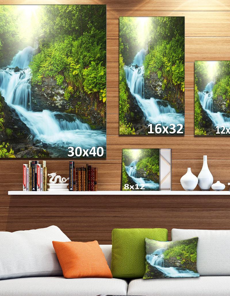 DesignQ Wonderful Creek In Green Forest - Oversized Landscape Canvas Art