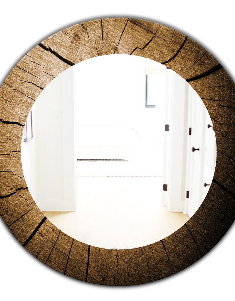 DesignQ Wood Curve - Traditional Mirror - Oval Or Round Wall Mirror