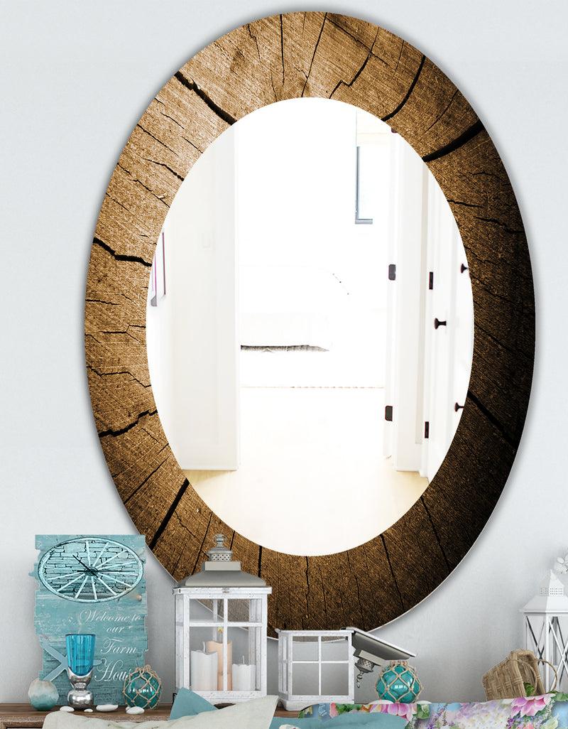 DesignQ Wood Curve - Traditional Mirror - Oval Or Round Wall Mirror