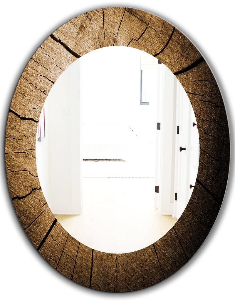 DesignQ Wood Curve - Traditional Mirror - Oval Or Round Wall Mirror