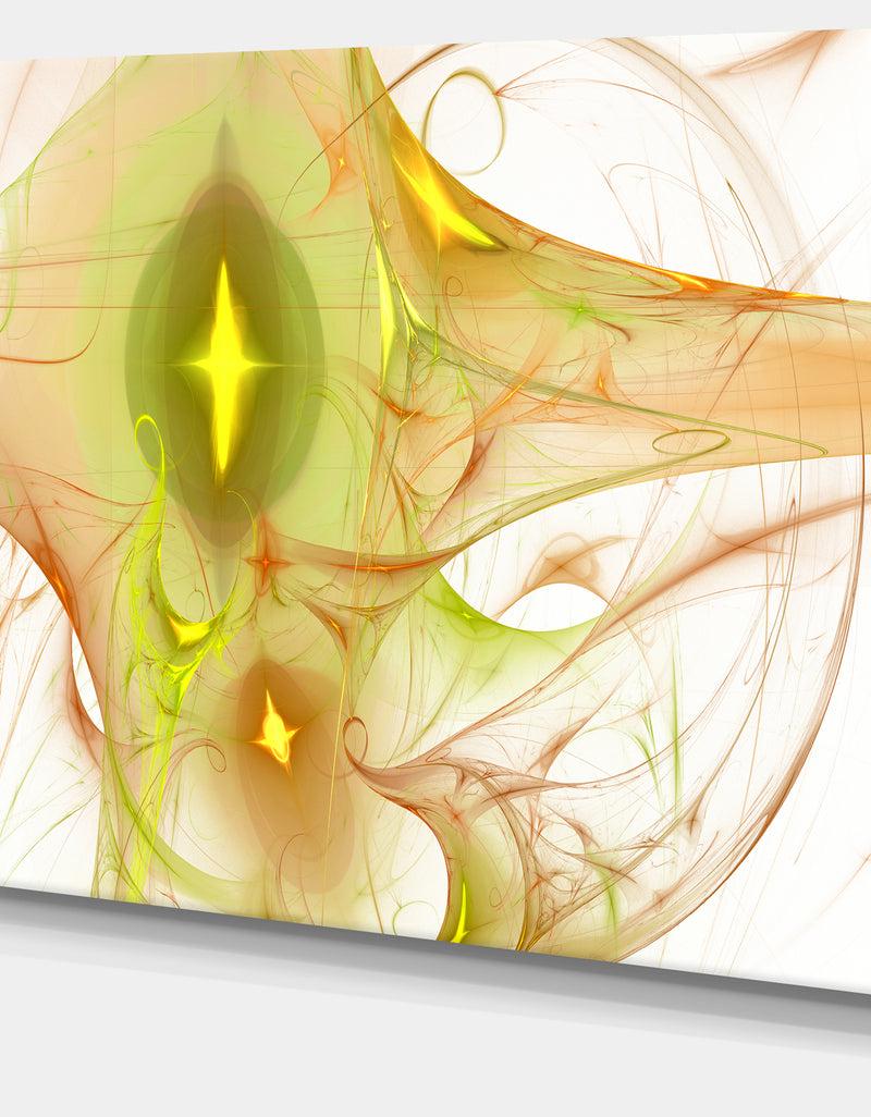 DesignQ Yellow Bright Candle - Abstract Digital Art Canvas Print