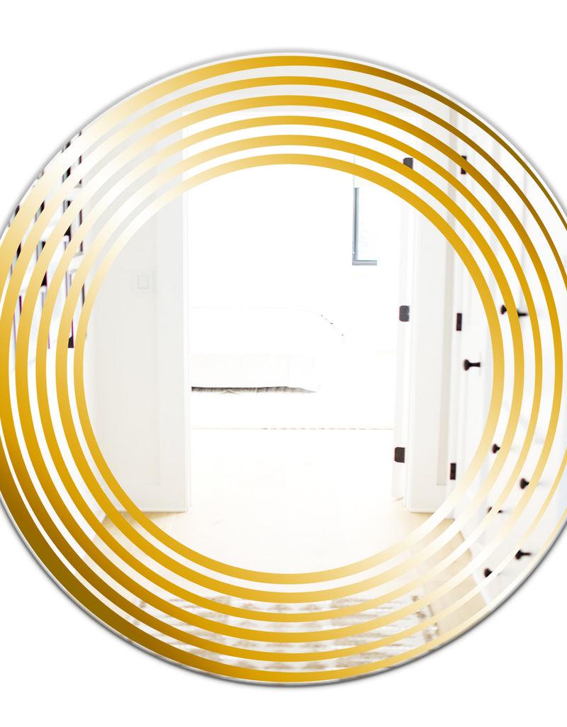 DesignQ Yellow Circles - Glam Mirror - Oval Or Round Vanity Mirror