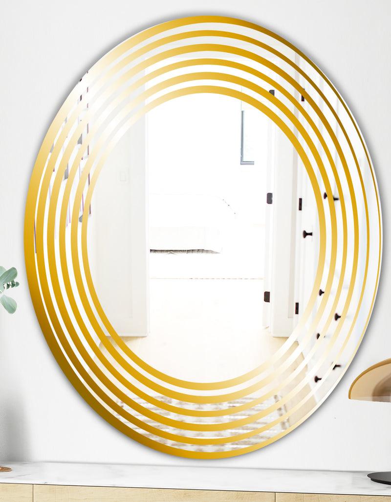 DesignQ Yellow Circles - Glam Mirror - Oval Or Round Vanity Mirror