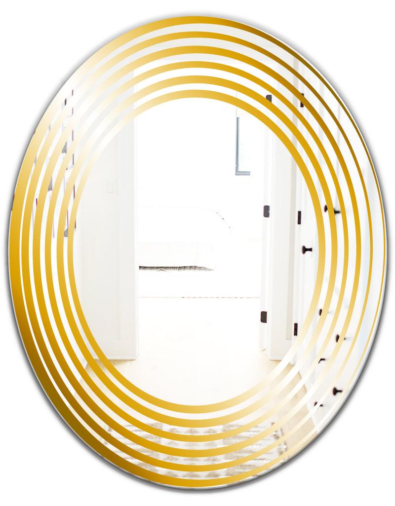 DesignQ Yellow Circles - Glam Mirror - Oval Or Round Vanity Mirror