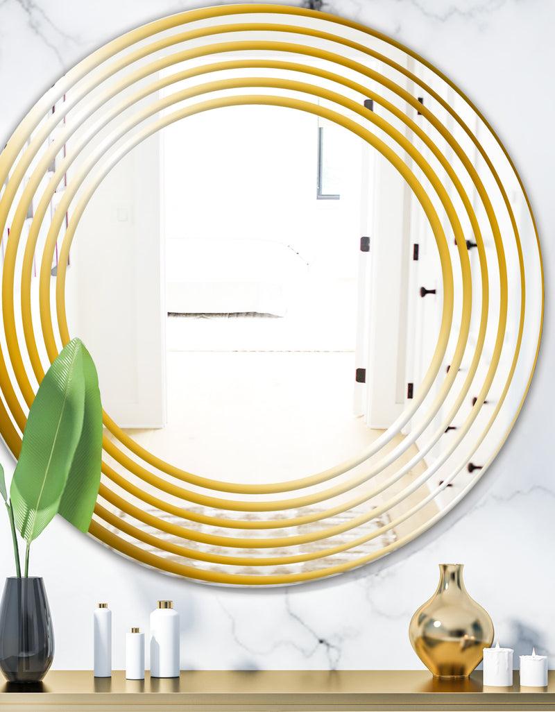 DesignQ Yellow Circles - Glam Mirror - Oval or Round Vanity Mirror