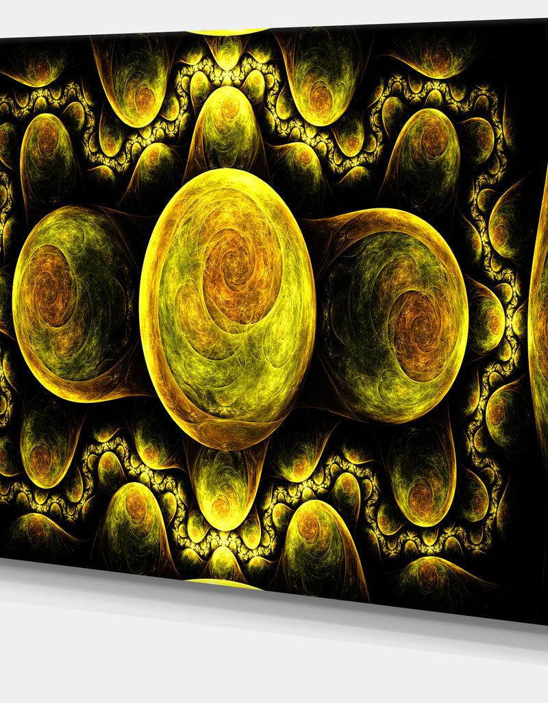 DesignQ Yellow Exotic Fractal Pattern - Abstract Art On Canvas