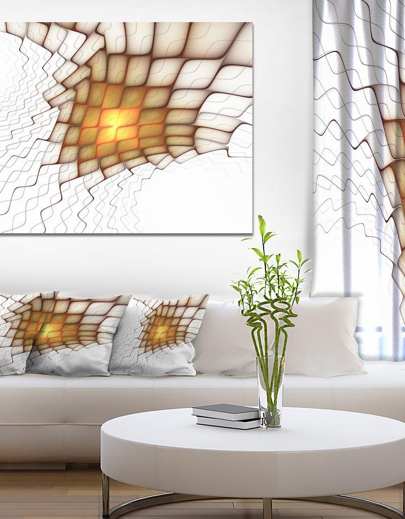 DesignQ Yellow Flames on White Blocks - Extra Large Abstract Canvas Art Print