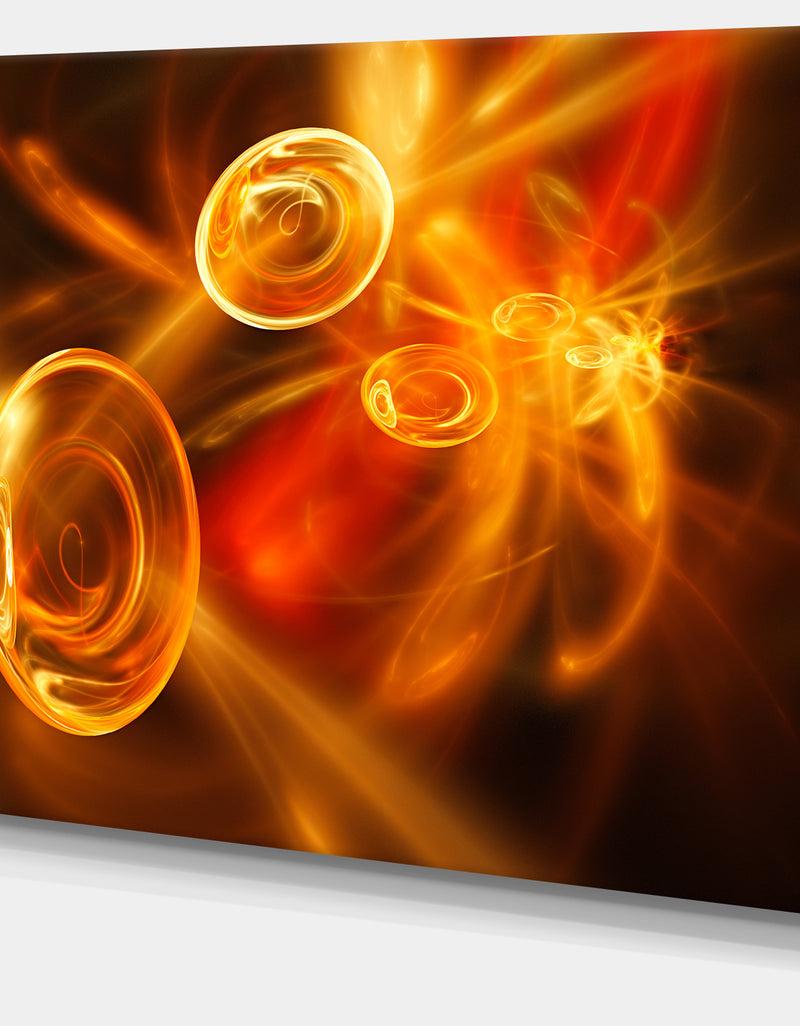 DesignQ Yellow Fractal Desktop Wallpaper - Abstract Digital Art Canvas Print