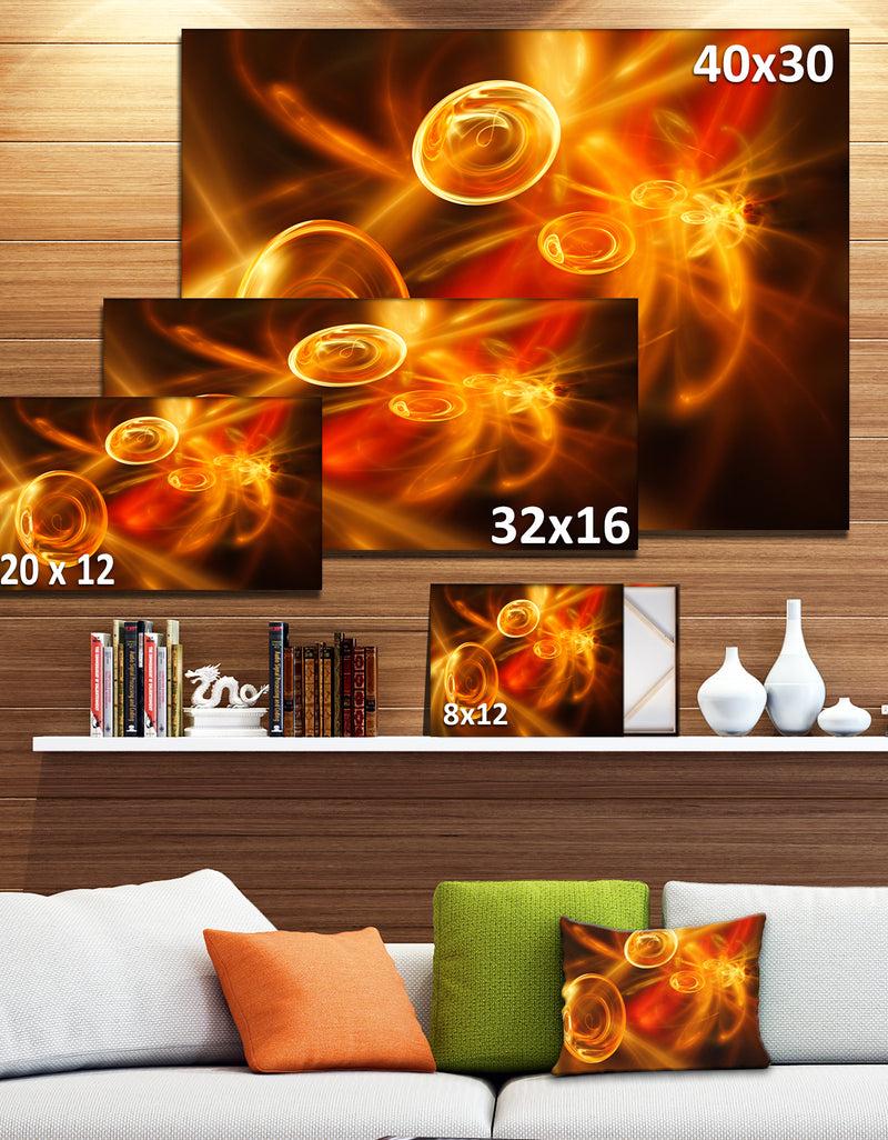 DesignQ Yellow Fractal Desktop Wallpaper - Abstract Digital Art Canvas Print