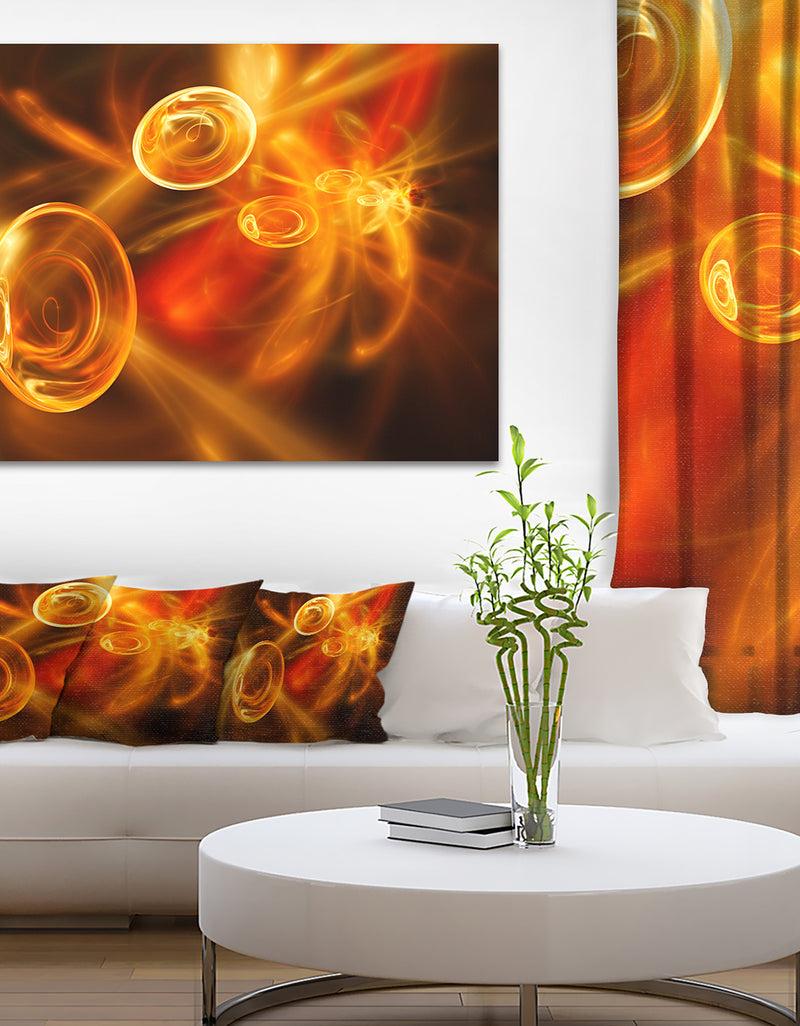 DesignQ Yellow Fractal Desktop Wallpaper - Abstract Digital Art Canvas Print