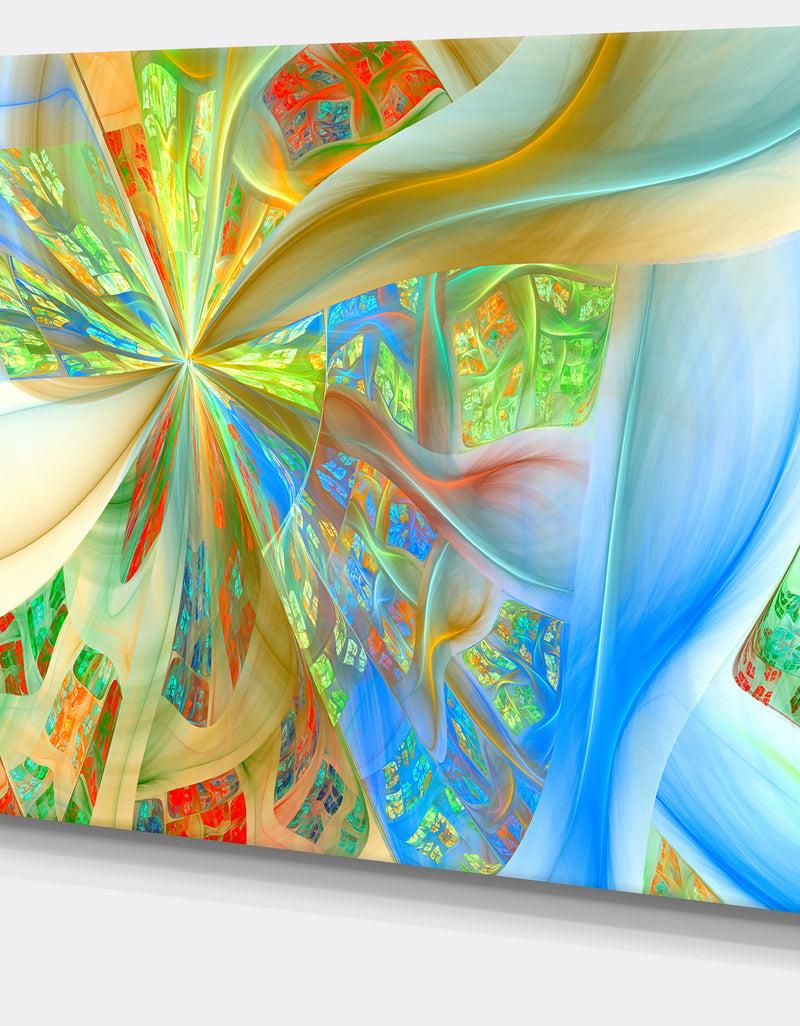 DesignQ Yellow Fractal Exotic Plant Stems - Extra Large Canvas Art Print