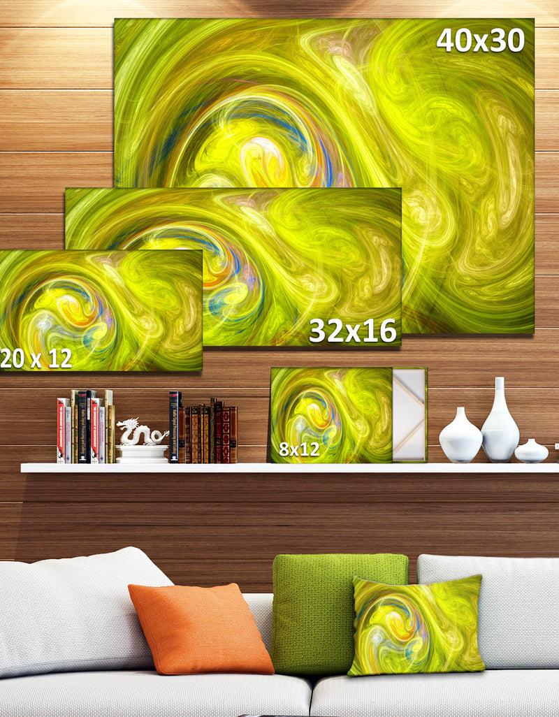 DesignQ Yellow Fractal Large Illustration - Large Canvas Wall Art