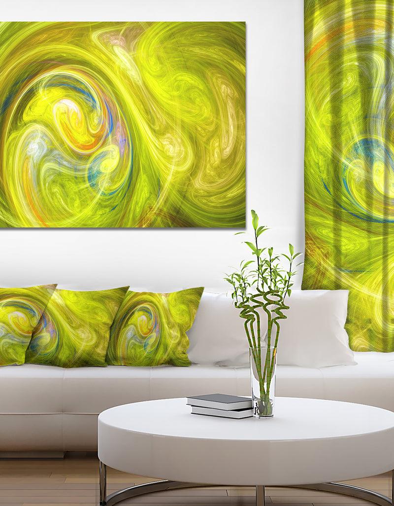 DesignQ Yellow Fractal Large Illustration - Large Canvas Wall Art