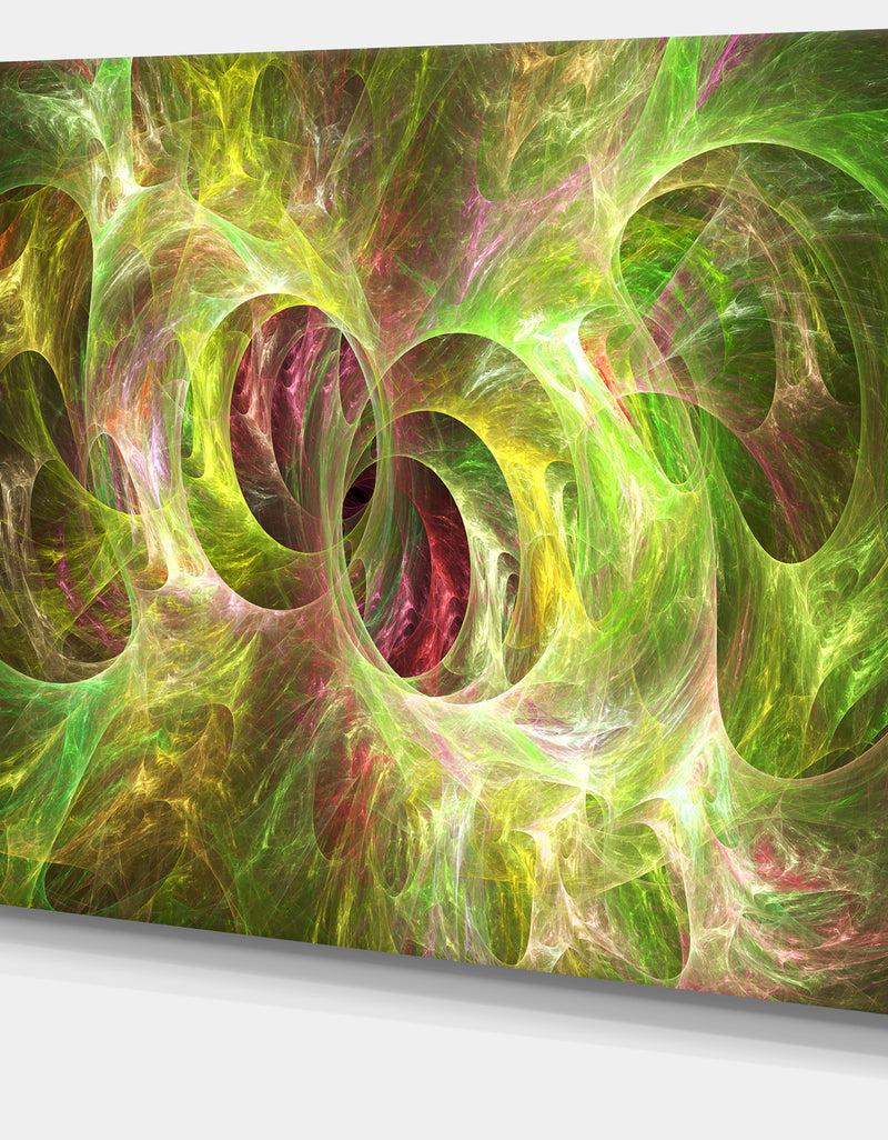 DesignQ Yellow Fractal Ornamental Glass - Abstract Artwork On Canvas