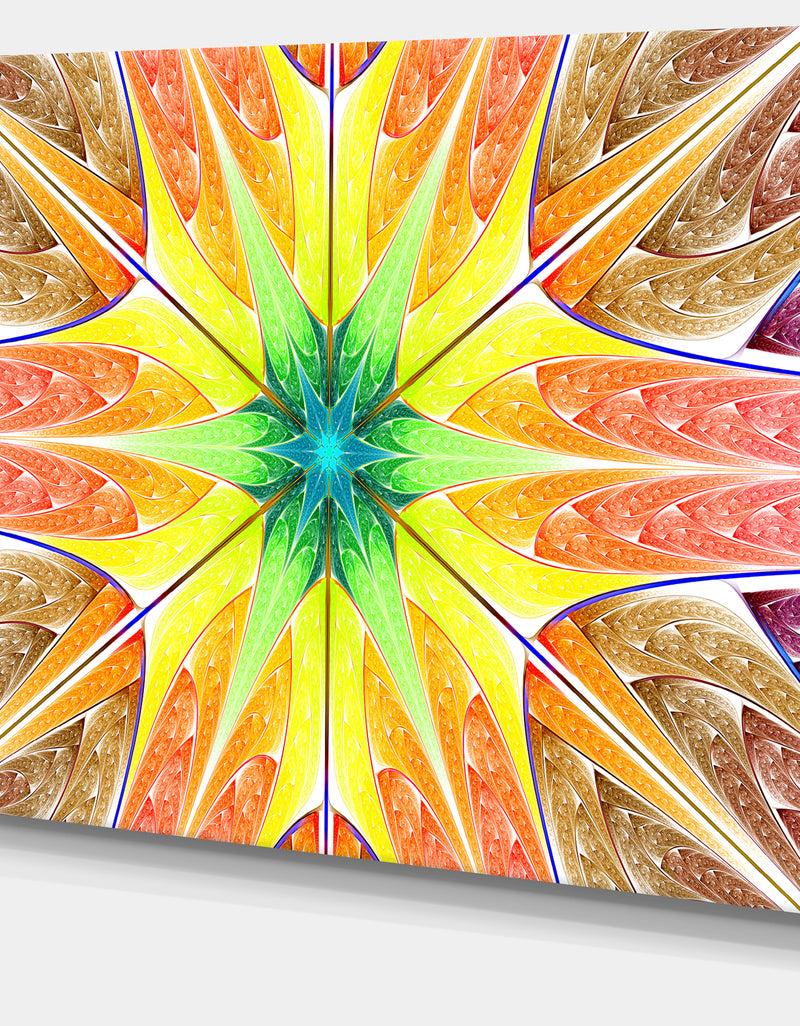 DesignQ Yellow Glowing Fractal Texture - Large Wall Art On Canvas