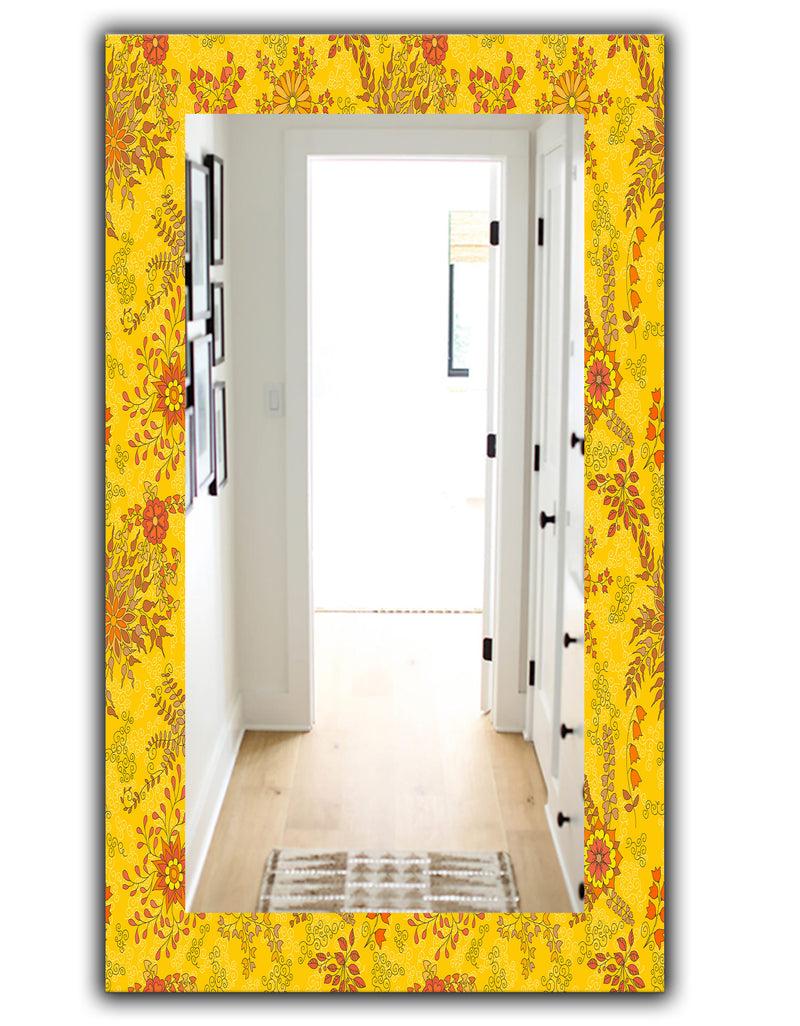 DesignQ Yellow Moods 2 - Mid-Century Mirror - Wall Mirror