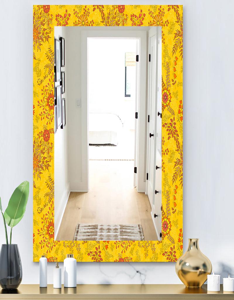 DesignQ Yellow Moods 2 - Mid-Century Mirror - Wall Mirror