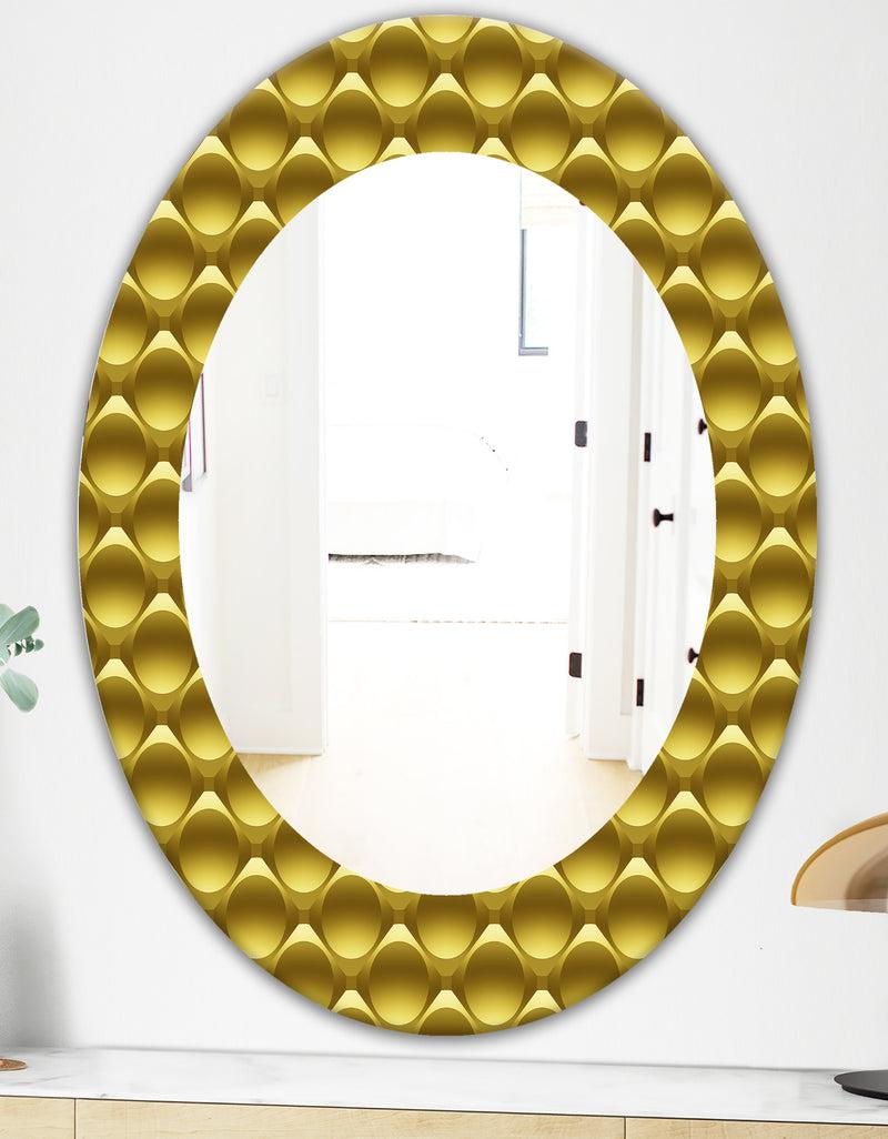 DesignQ Yellow Moods 20 - Glam Wall Mirror - Oval Or Round Wall Mirror