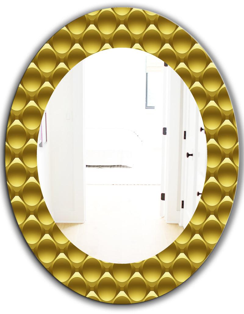 DesignQ Yellow Moods 20 - Glam Wall Mirror - Oval Or Round Wall Mirror
