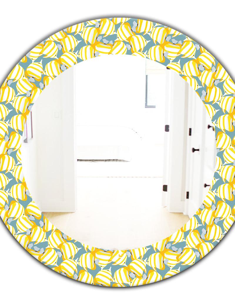DesignQ Yellow Moods 21 - Traditional Mirror - Oval Or Round Wall Mirror