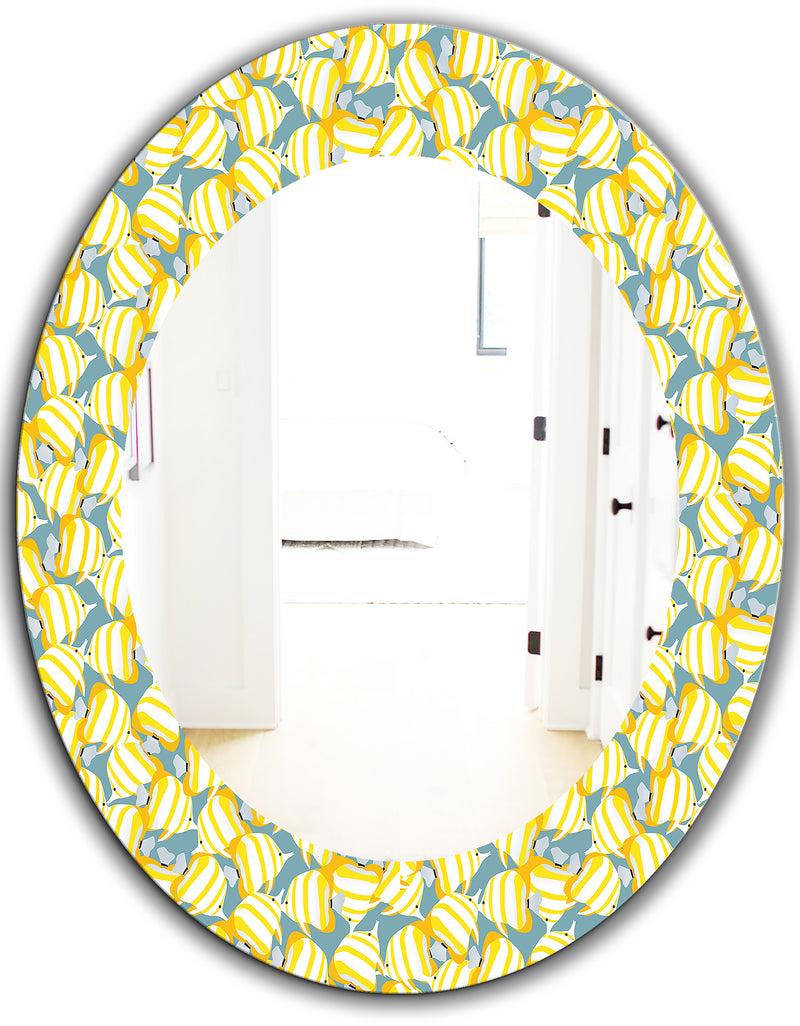 DesignQ Yellow Moods 21 - Traditional Mirror - Oval Or Round Wall Mirror