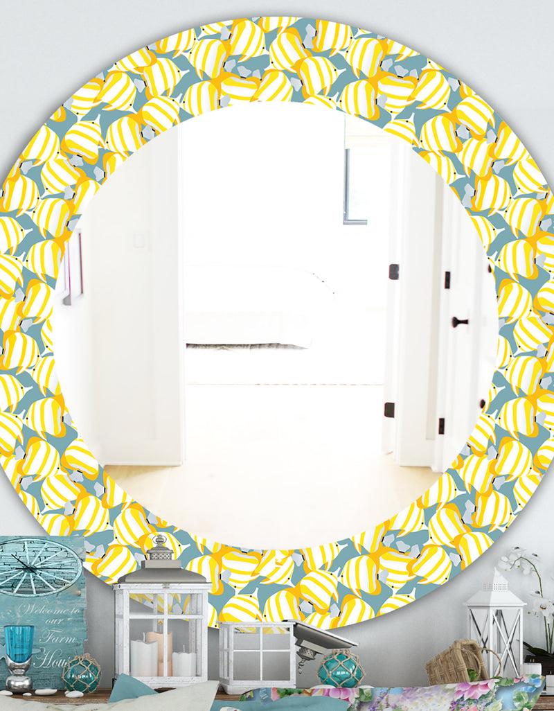 DesignQ Yellow Moods 21 - Traditional Mirror - Oval or Round Wall Mirror