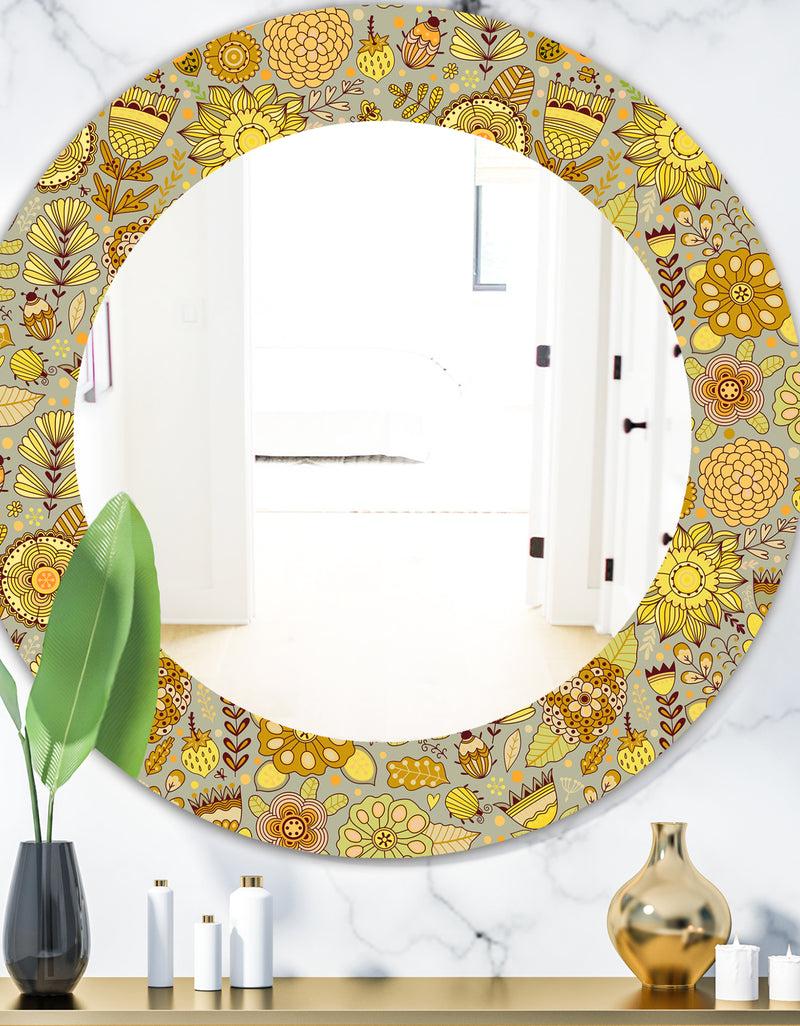 DesignQ Yellow Moods 22 - Modern Mirror - Oval or Round Wall Mirror
