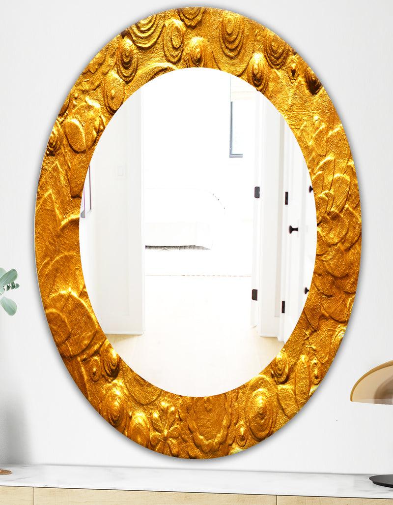 DesignQ Yellow Moods 23 - Modern Mirror - Oval Or Round Wall Mirror
