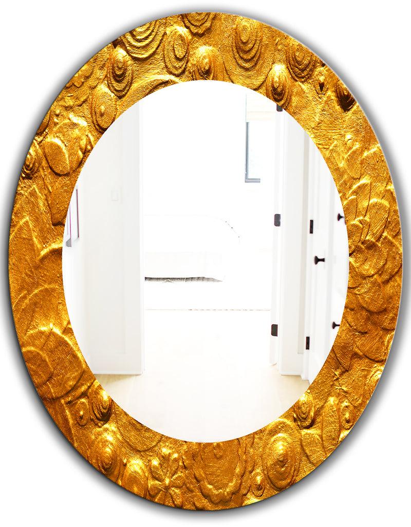 DesignQ Yellow Moods 23 - Modern Mirror - Oval Or Round Wall Mirror