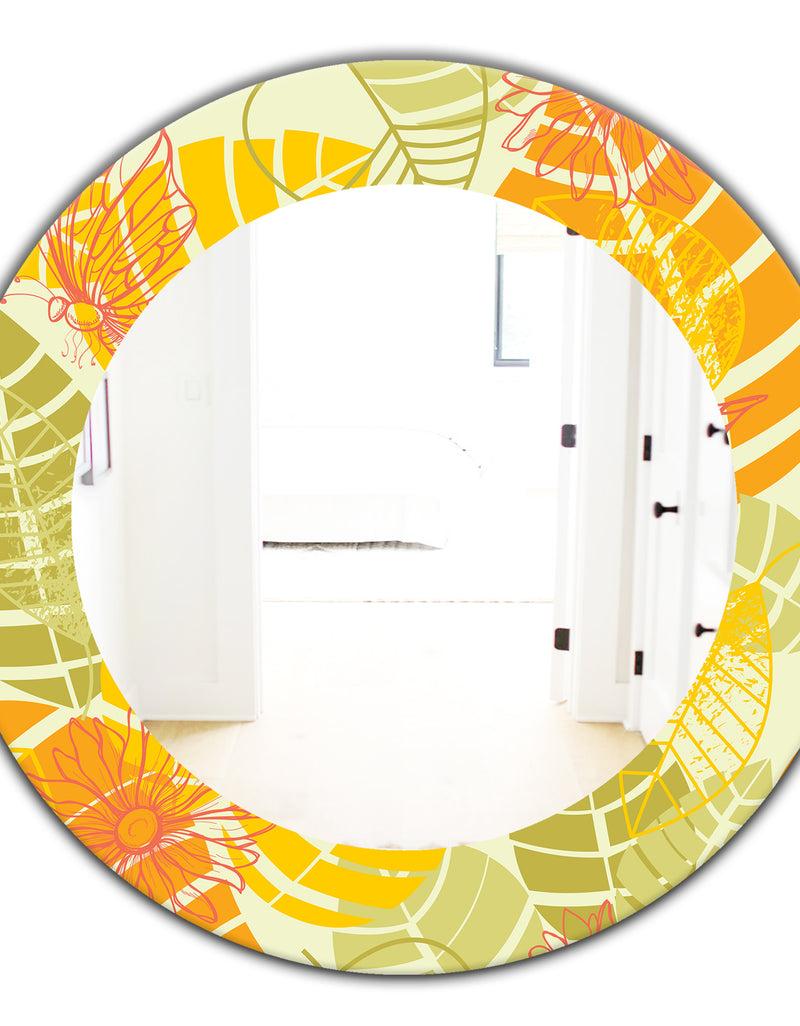 DesignQ Yellow Moods 24 - Traditional Mirror - Oval Or Round Wall Mirror