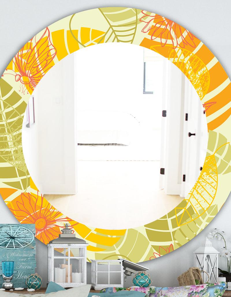 DesignQ Yellow Moods 24 - Traditional Mirror - Oval or Round Wall Mirror