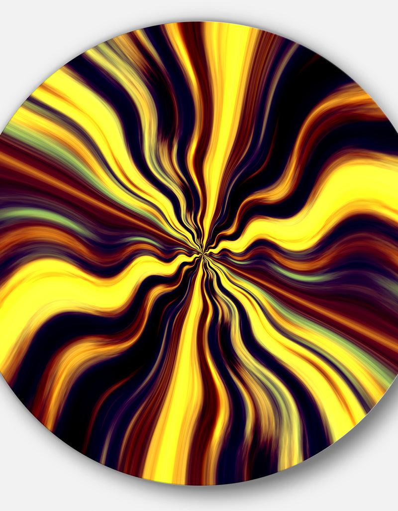 DesignQ Yellow Purple Black Fantasy - Abstract Digital Art Circle Wall Art