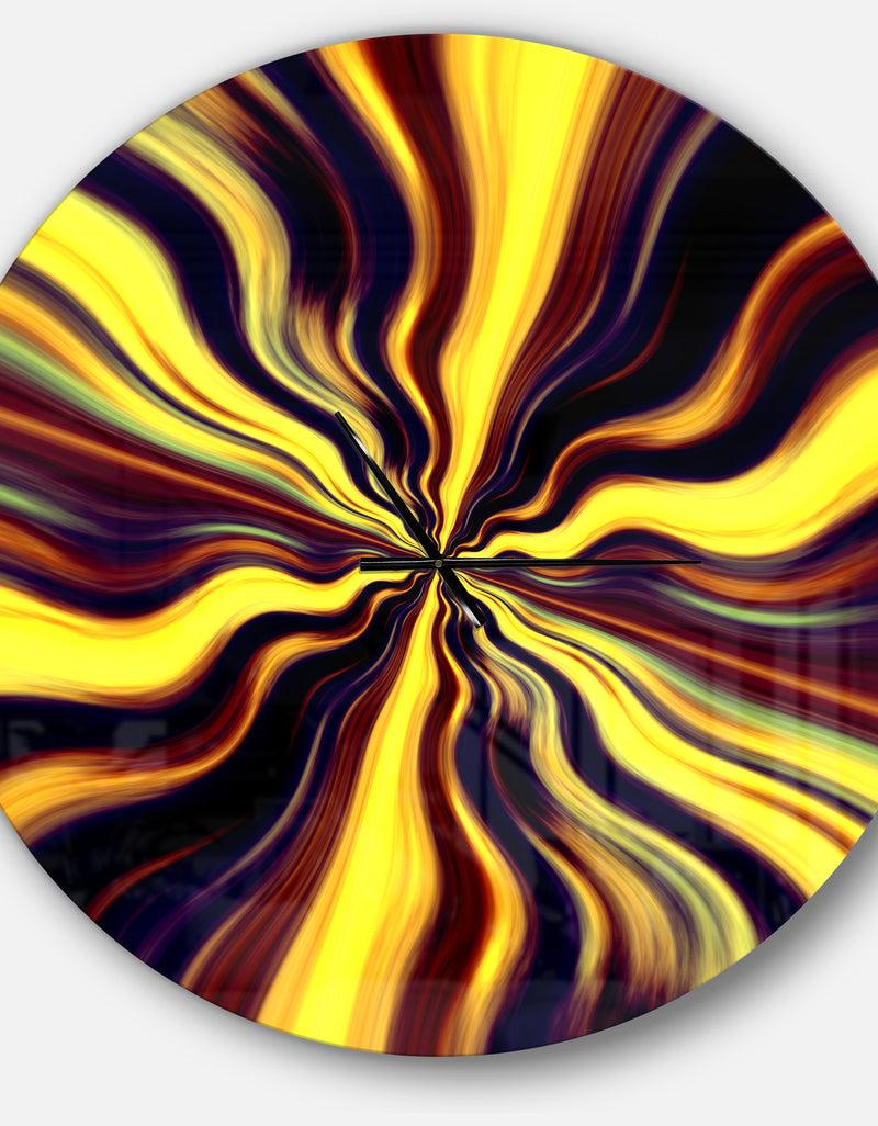 DesignQ Yellow Purple Black Fantasy - Oversized Modern Wall CLock