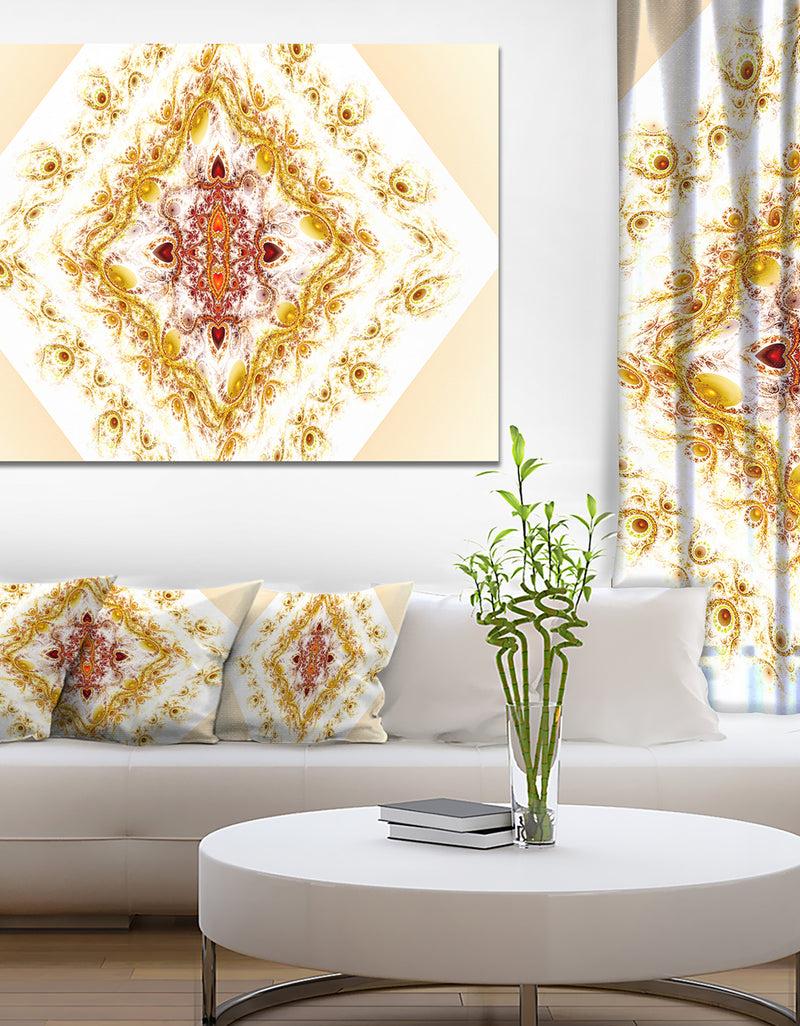 DesignQ Yellow Rhombus Fractal Design - Abstract Wall Art Canvas