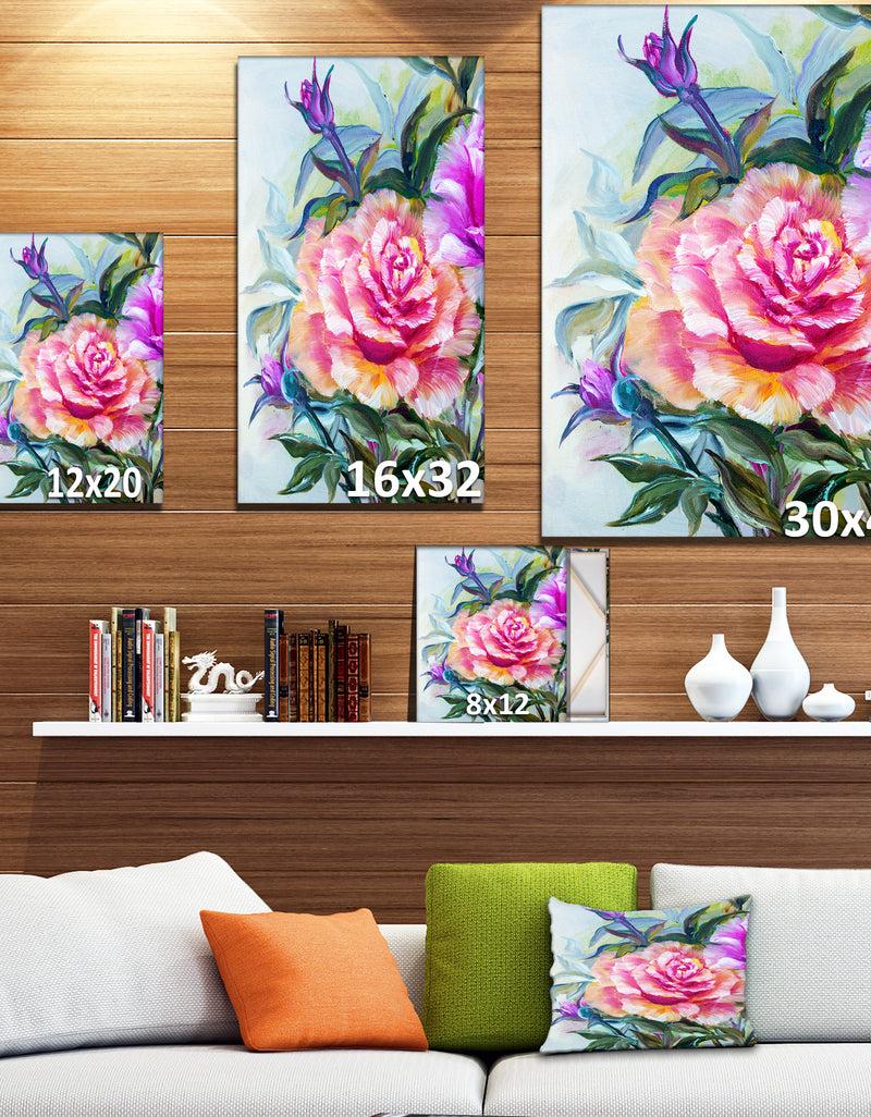 DesignQ Yellow Roses - Floral Painting Print On Wrapped Canvas