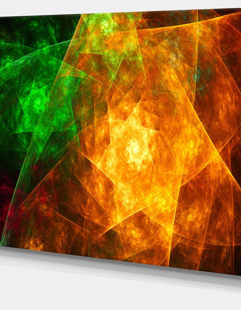 DesignQ Yellow Rotating Polyhedron - Extra Large Canvas Art Print