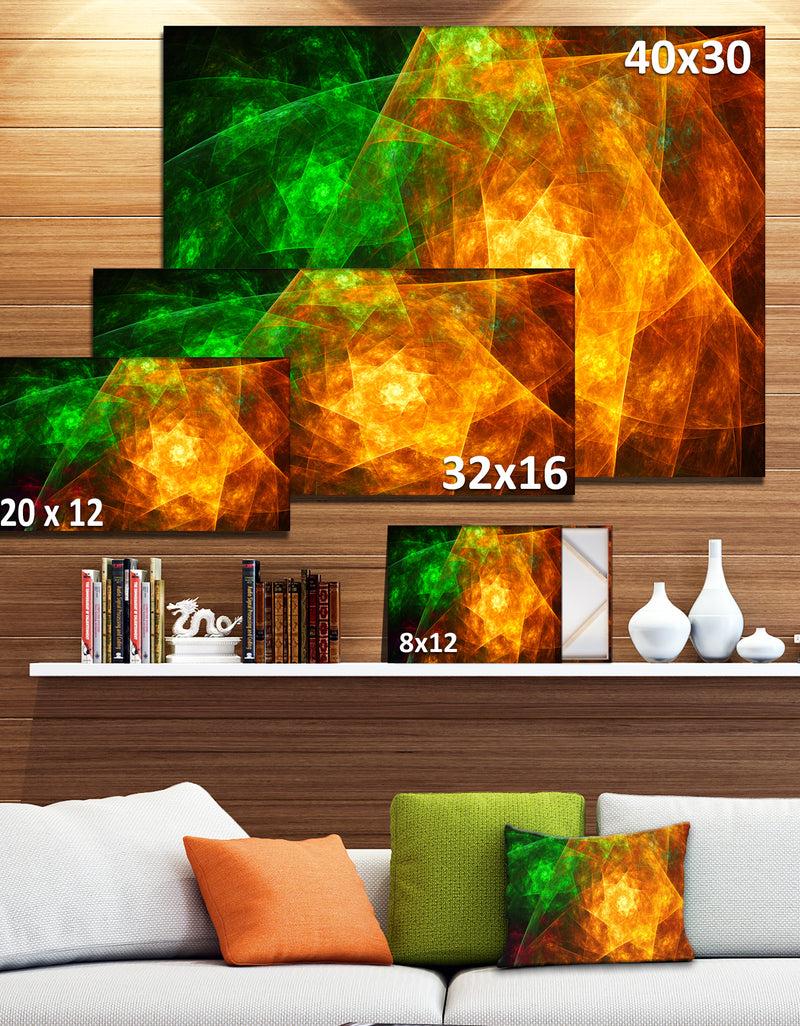 DesignQ Yellow Rotating Polyhedron - Extra Large Canvas Art Print