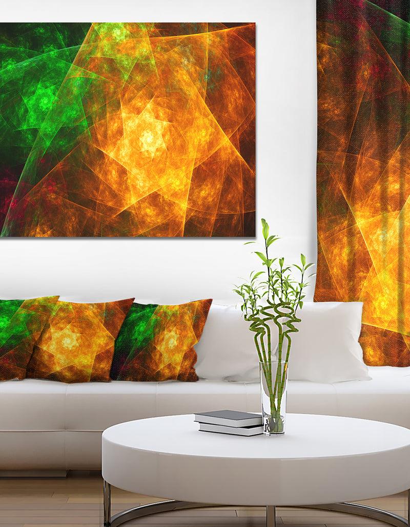 DesignQ Yellow Rotating Polyhedron - Extra Large Canvas Art Print