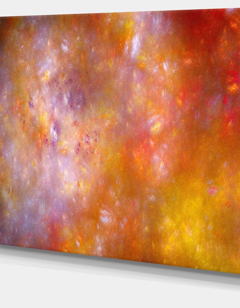 DesignQ Yellow Starry Fractal Sky - Abstract Artwork On Canvas