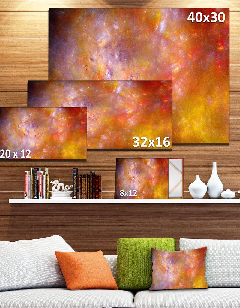 DesignQ Yellow Starry Fractal Sky - Abstract Artwork On Canvas