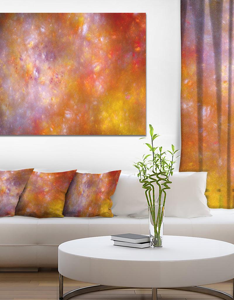 DesignQ Yellow Starry Fractal Sky - Abstract Artwork on Canvas