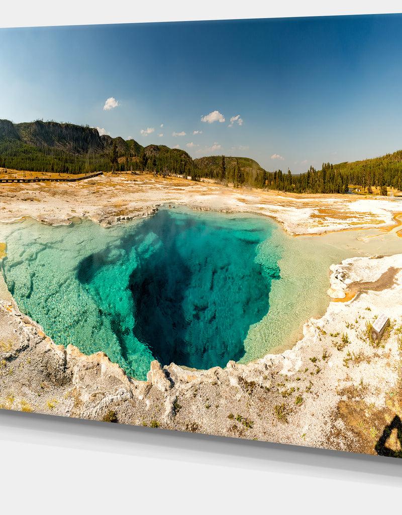 DesignQ Yellow Stone Pool Panorama - Landscape Print Wall Artwork