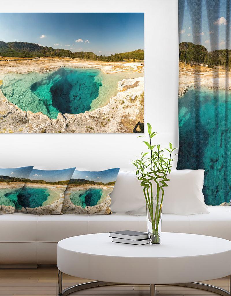 DesignQ Yellow Stone Pool Panorama - Landscape Print Wall Artwork