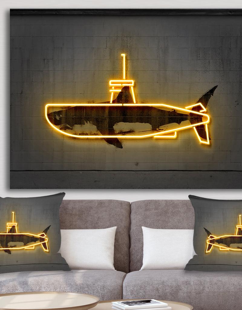 DesignQ Yellow submarine - Modern & Contemporary Canvas Artwork
