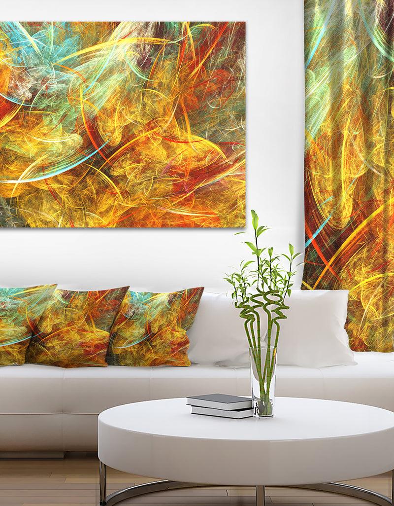 DesignQ Yellow Swirling Clouds - Abstract Digital Art Canvas Print