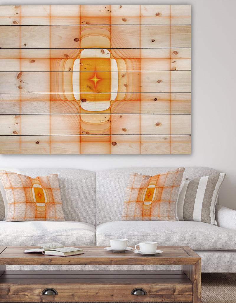 DesignQ Yellow Thermal Infrared Visor - Abstract Print on Natural Pine Wood